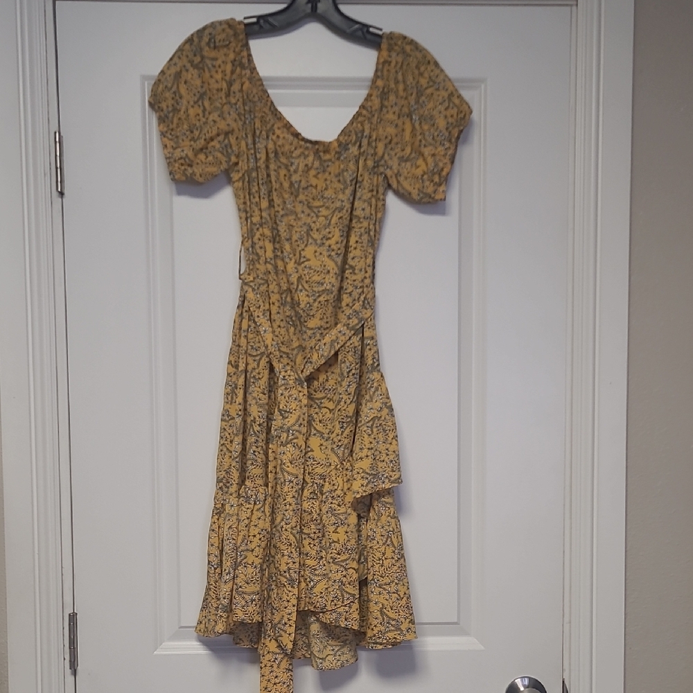 H&M Asymmetrical Yellow Floral Dress